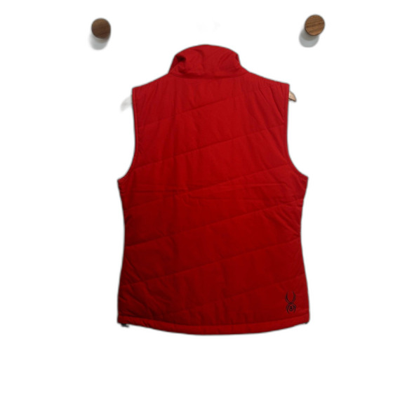 Spyder Ladies Vest Size 8 Full Zip-up Red Black Solid Casual Fall Winter Warm - Picture 10 of 16